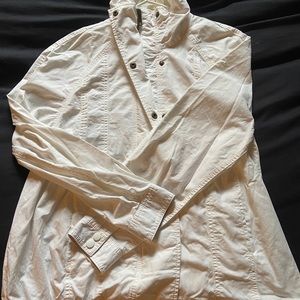 Anthropologie white bomber Windbreaker light jacket SzS